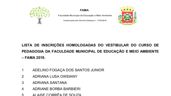 Inscrições Homologadas